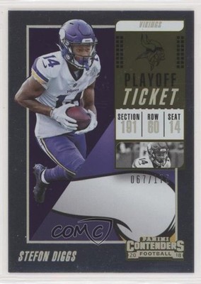 2018 Panini Contenders Playoff Ticket 67/175 Stefon Diggs #41 0t2