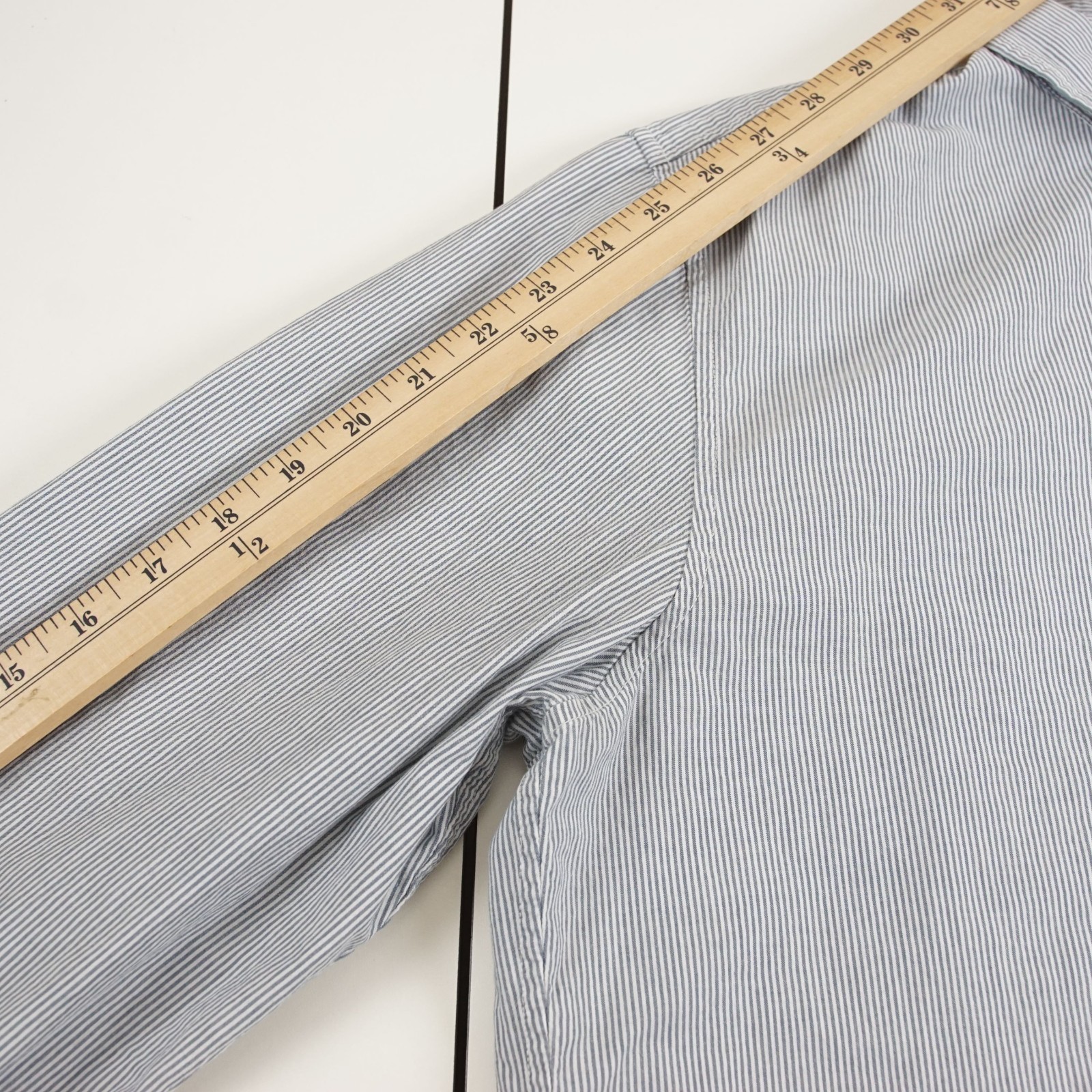 Outerknown Long Sleeve Button Down Striped Blue S… - image 5
