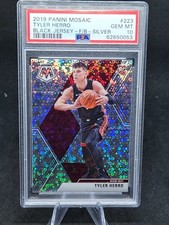 TYLER HERRO 2019 Panini Mosaic Black Jersey Fast Break Silver PRIZM PSA 10