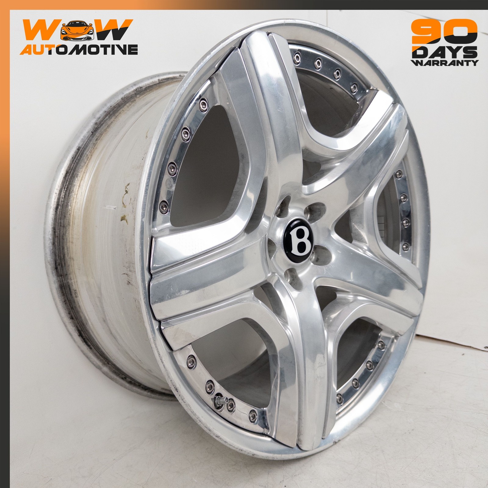 06-19 BENTLEY CONTINENTAL FLYING SPUR 9.5 X 21 21" WHEEL RIM 3W0601025CT 4 OEM