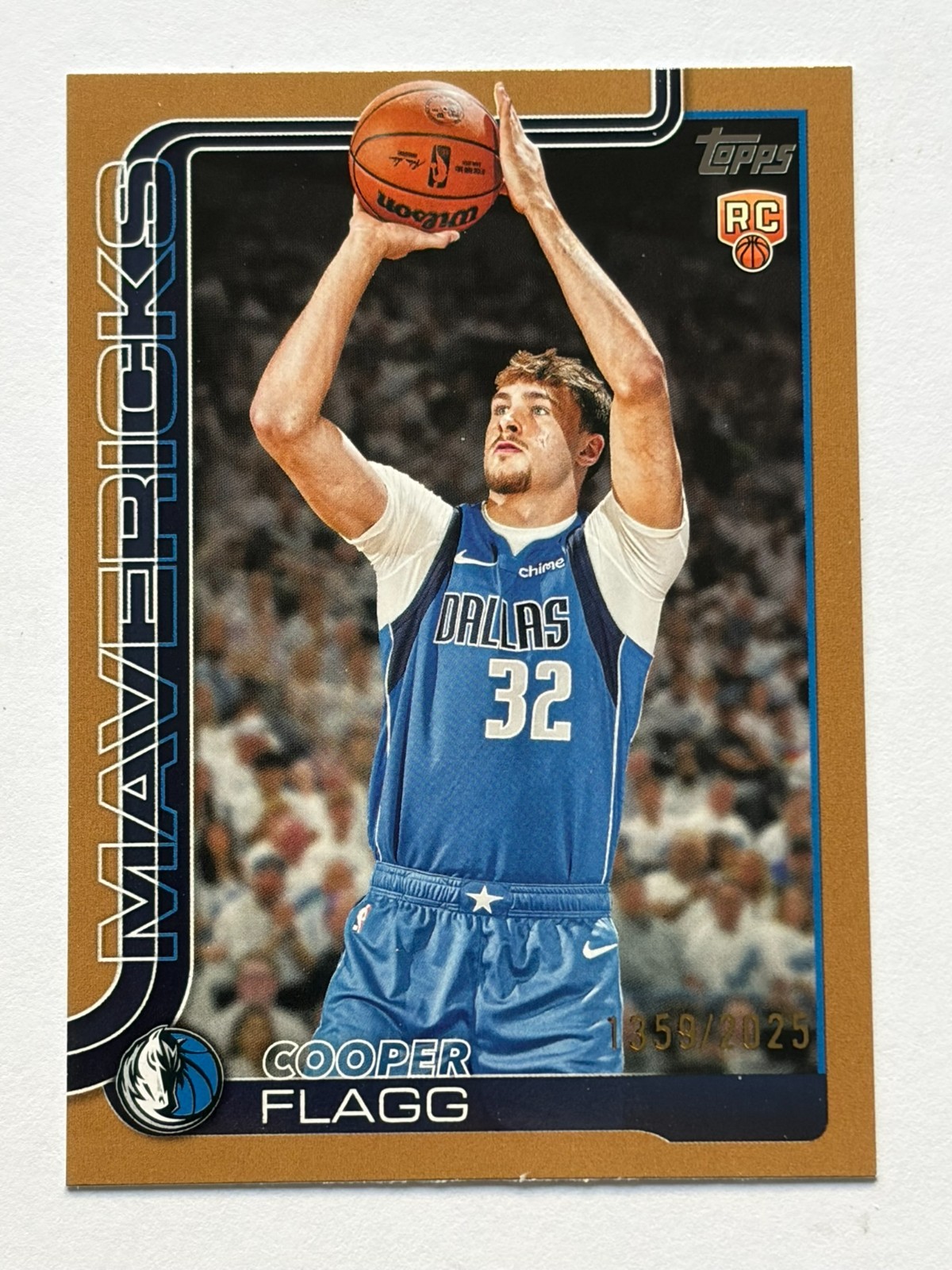 2025 Topps Flagship Basketball Cooper Flagg Gold Border 1359/2025 RC Mavs #201