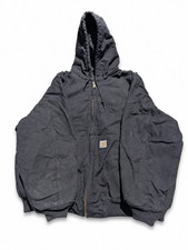 Carhartt Black Loose Fit 0J0140-M Quilted Canvas Jacket Size 3XL XXXL