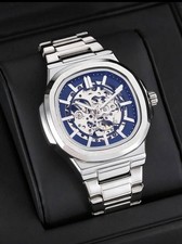 Men’s Automatic Skeleton Dial Watch With Heavy Stainless Steel Strap