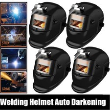 4PACKS Solar True Color Auto Darkening Welding Helmet with Light for TIG MIG ARC