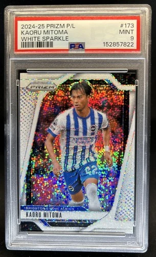 2024-25 Panini Prizm Premier League Kaoru Mitoma White Sparkle #173 PSA 9