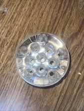 Vintage Clear Glass Flower Frog 11 Hole Round Floral Stem Holder Vase Insert