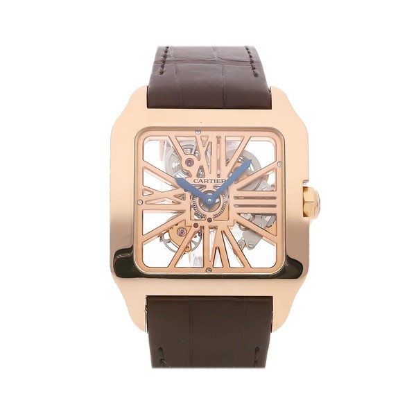 Cartier Santos Dumont Roségold Handaufzug 38mm x 47mm Skelett Armband Uhr W2020057