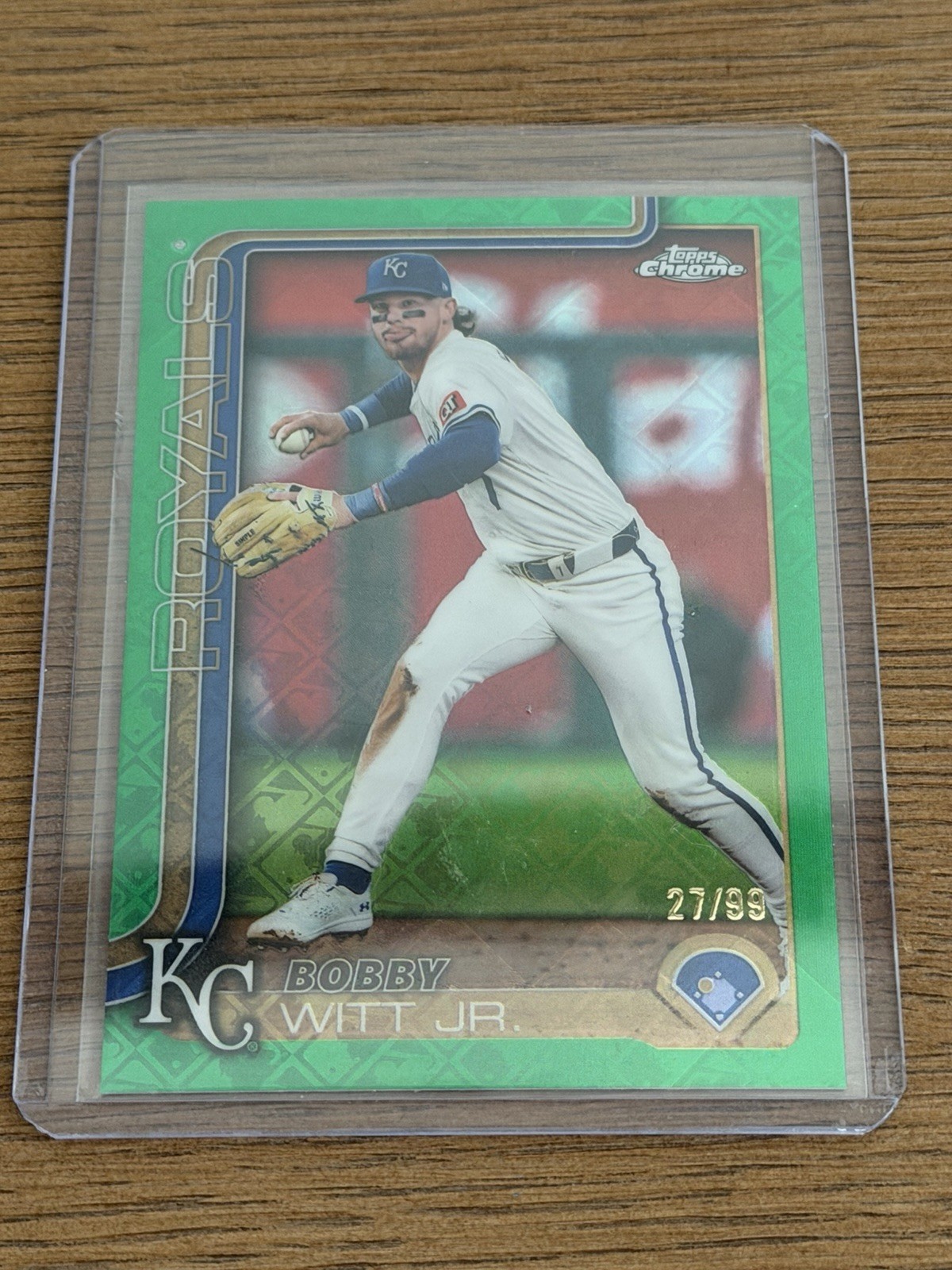 2025 Topps Chrome - Bobby Witt Jr. Green Wave Refractor /99 (#93)