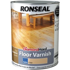 Ronseal Diamond Hard Clear Satin Wood Floor Varnish 5 Litres