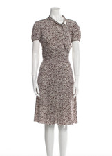 Prada 100% Silk Knee Length Short Sleeve Dress Size 6