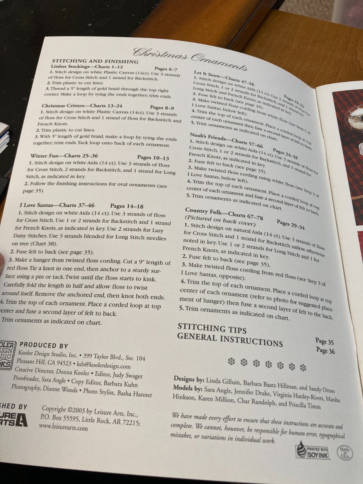 Leisure Arts Leaflet #3428 Cross Stitch Ornaments 78 Designs Christmas VTG 2003