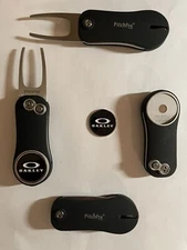 (1) Pitchfix Golf Switchblade Divot Tool Hybrid 2.0 & Oakley 1" Coin Golf Marker