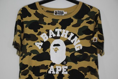 BAPE A Bathing Ape Womens Small Camo Spell Out T-Shirt C1011