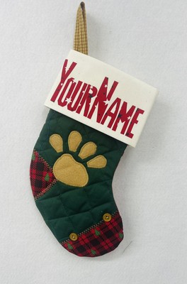 MINI STOCKING. Cat Paw Print.  Aunt Joys Personalized Christmas Stockings.