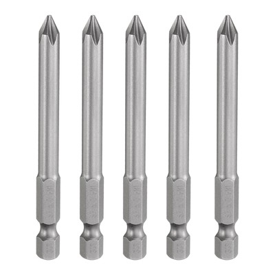 5pcs Magnetic Phillips Screwdriver Bit PH1 1/4'' Hex Shank 75mm Long 6mm Rod