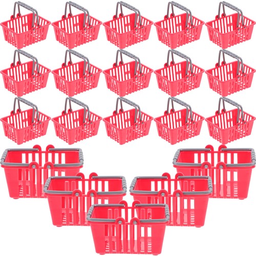 20 Pcs Pink Shopping Basket Simulated Toys Baskets Small Toddler - Picture 12 of 12