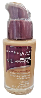 NEW MAYBELLINE Instant Age Rewind Cream FOUNDATION-PURE Beige Medium 2