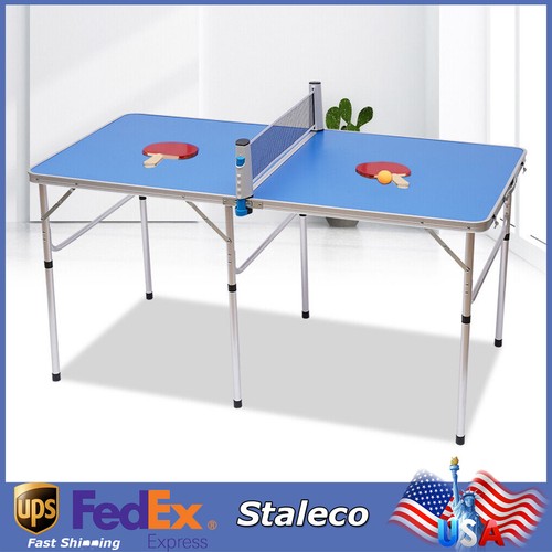 Foldable Ping Pong Table with Net Indoor Outdoor Tennis Table Ping Pong Foldable