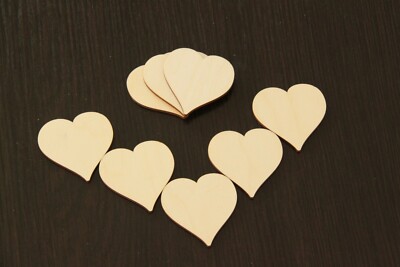 Holz Herzform 3 mm MDF, Bastelform, Etiketten, Lochoption