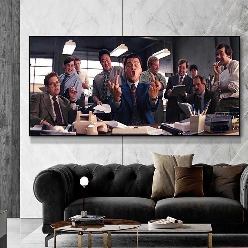 Movie poster wolf of wall street pop canvas picture wall art home decor