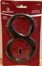 NEW 6" Brainerd House Number Flat Black Number 8 Eight 