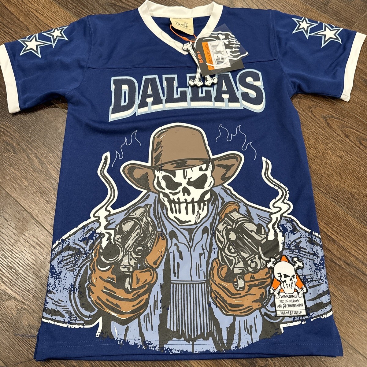 NWT Dallas Cowboys Dak Prescott Jersey Youth L Blue Stitched Retro