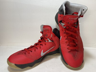 Nike Zoom Hyperquickness Basketball Shoes Mens Size 11 Black Red 599519 -602