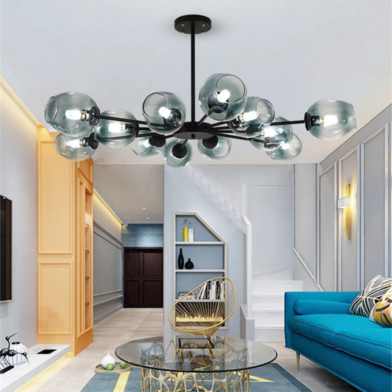 Large Chandelier Lighting Room Black Lamp Bar Pendant Light Office