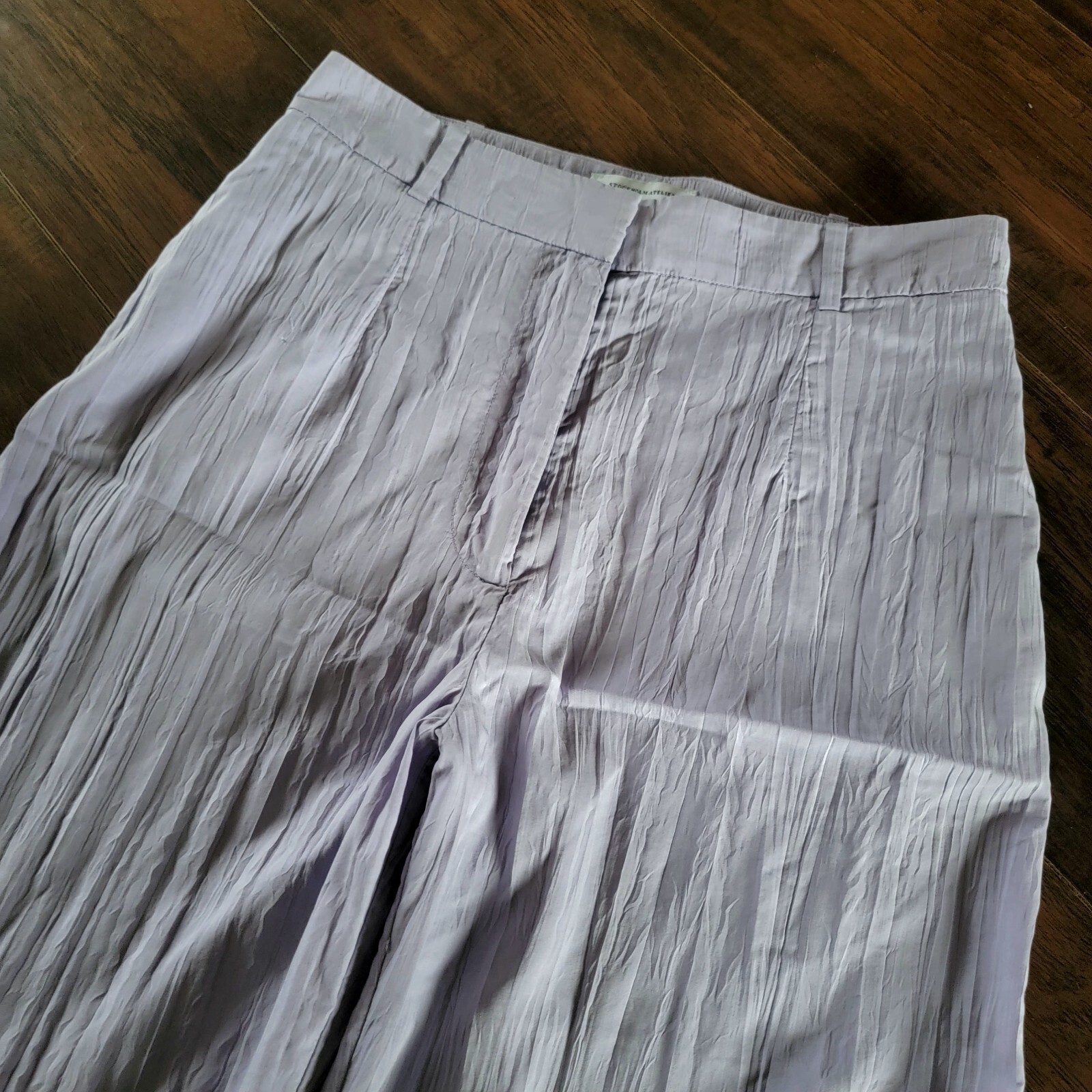 ALTRA Pantalone pantalone gamba larga vita alta arricciato nuovo senza etichette e altre storie colore lilla 27