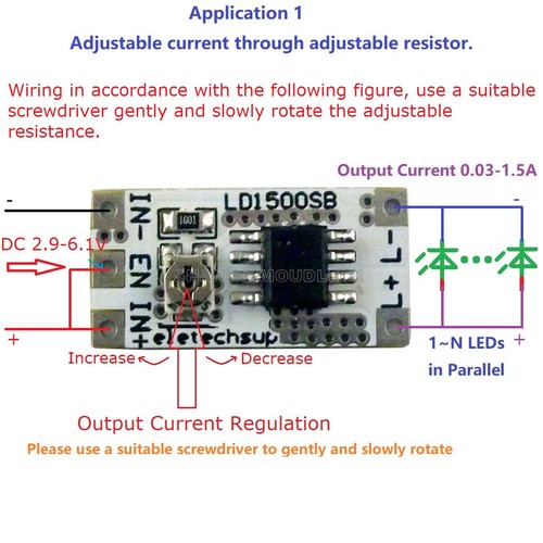 28-1500mA DC 3-6V Adjustable Output Current LED Driver Module PWM Controller - Picture 1 of 4