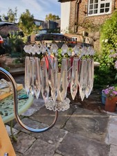 Vintage Chrome And Faceted Glass Droplet Wall Light