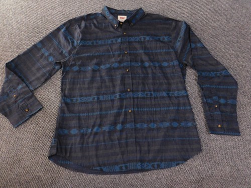 Levis Shirt Mens 2XL XXL Blue aztec tribal button up classic casual western - Picture 4 of 12