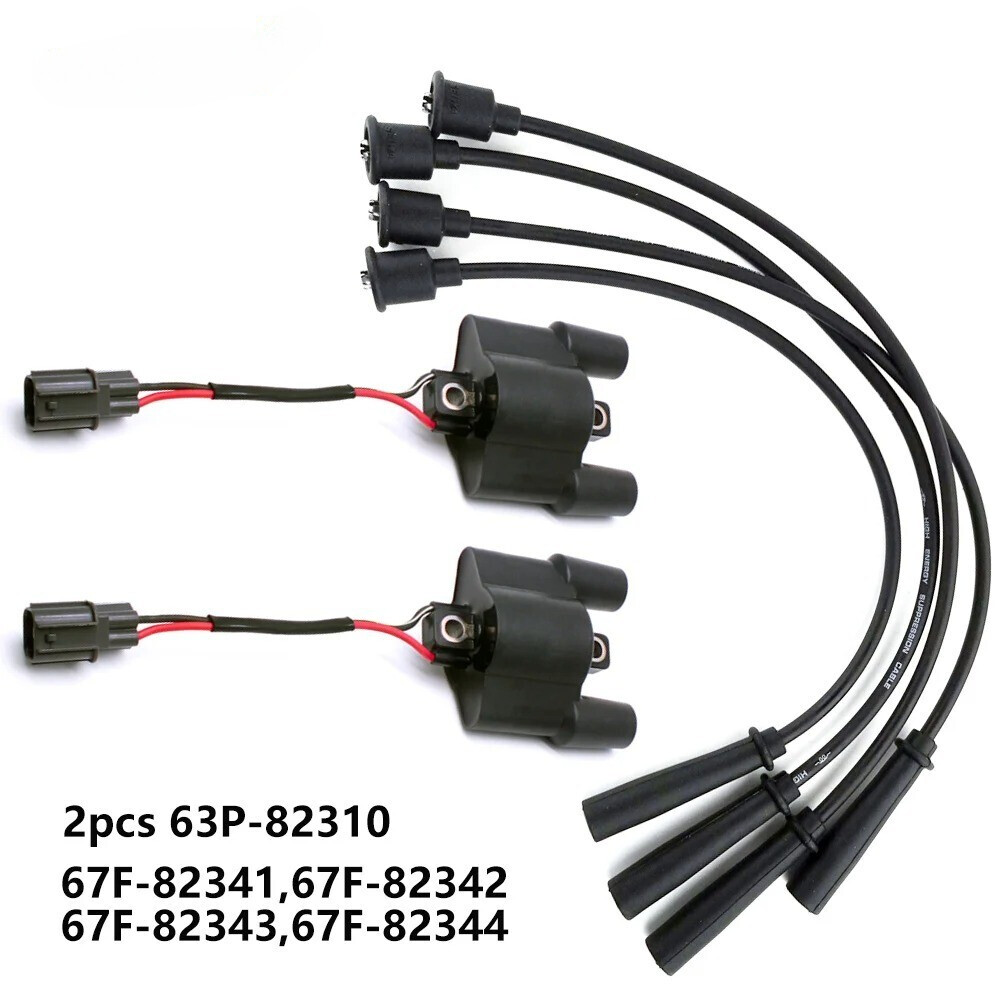 High Tension Cord & Ignition Coil Kit 67F-82341/2/3 63P-82310 For