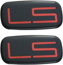 2pcs Epoxy Resin Ls Emblem Badge Sticker Decal Compatible For 99-07redblack