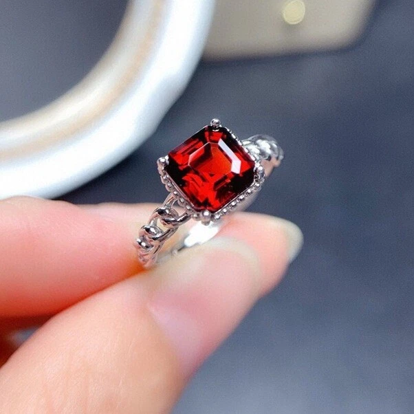 Red on sale birthstone ring