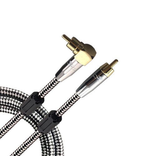 Premium Audio Cable Angle RCA Phono Male to Male Amplifier Subwoofer