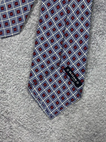Cravatta seta geometrica Kiton Napoli - Foto 3 di 7