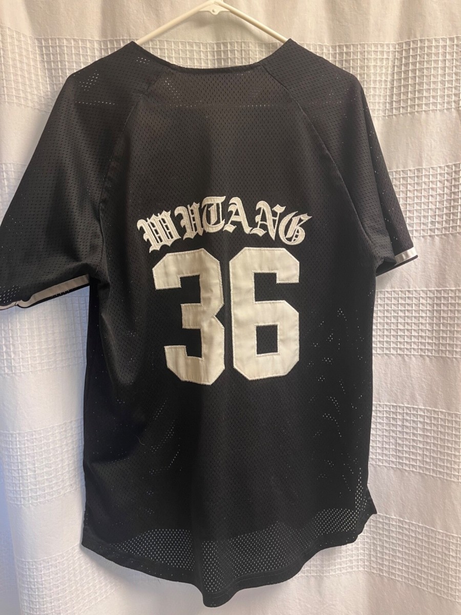RARE Black Wu-Tang OG Wutang Brand Baseball Jersey CREAM Black