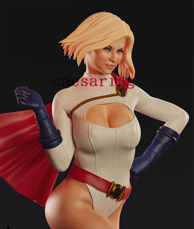 Power Girl 3D Printing Figure Unpainted Model Sculpture GK Blank Kit New Stock