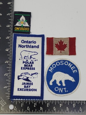 Ontario Canada Moosonee Northland Excursion Embroidered Patch Lot x4
