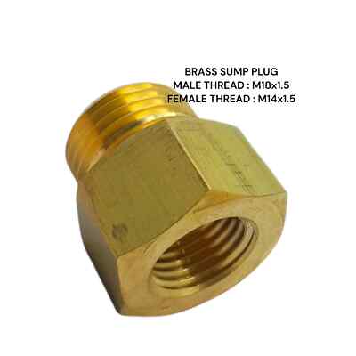 M18x1,5 Stecker auf M14x1,5 Buchse Messing Sumpf Adapter Öltemperaturanzeige Sensor