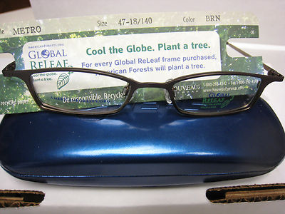 GLOBAL RELEAF  EYEGLASS FRAMES Style  METRO  in BROWN 47-18-140 With GLOBAL Case