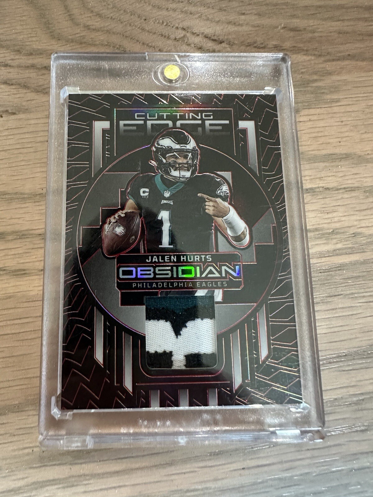 2023 Panini Obsidian Jalen Hurts Cutting Edge Electric Etch Green 17/25