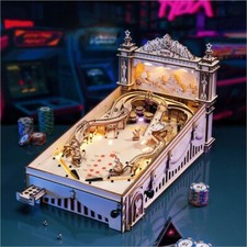 ROKR 3D Pinball Machine Wooden Puzzle Amusing Table Game Adult Toy Xmas Gifts