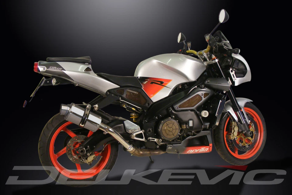 Aprilia Tuono 2003-2004 Delkevic Slip On 9" Oval Stainless Exhaust Muffler Kit - Image 4 of 4