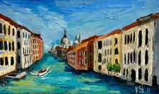 Italy Venice ORIGINAL Oil Painting Gondola Art Cityscape Painting Textured