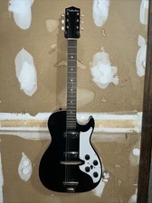 1963 Silvertone 1420 Stratotone Electric Guitar Black Sears Vintage Harmony Coil