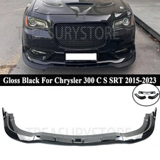 For Chrysler 300 C S SRT 2015-2023 V3 Front Bumper Lip Splitter Kit Glossy Black