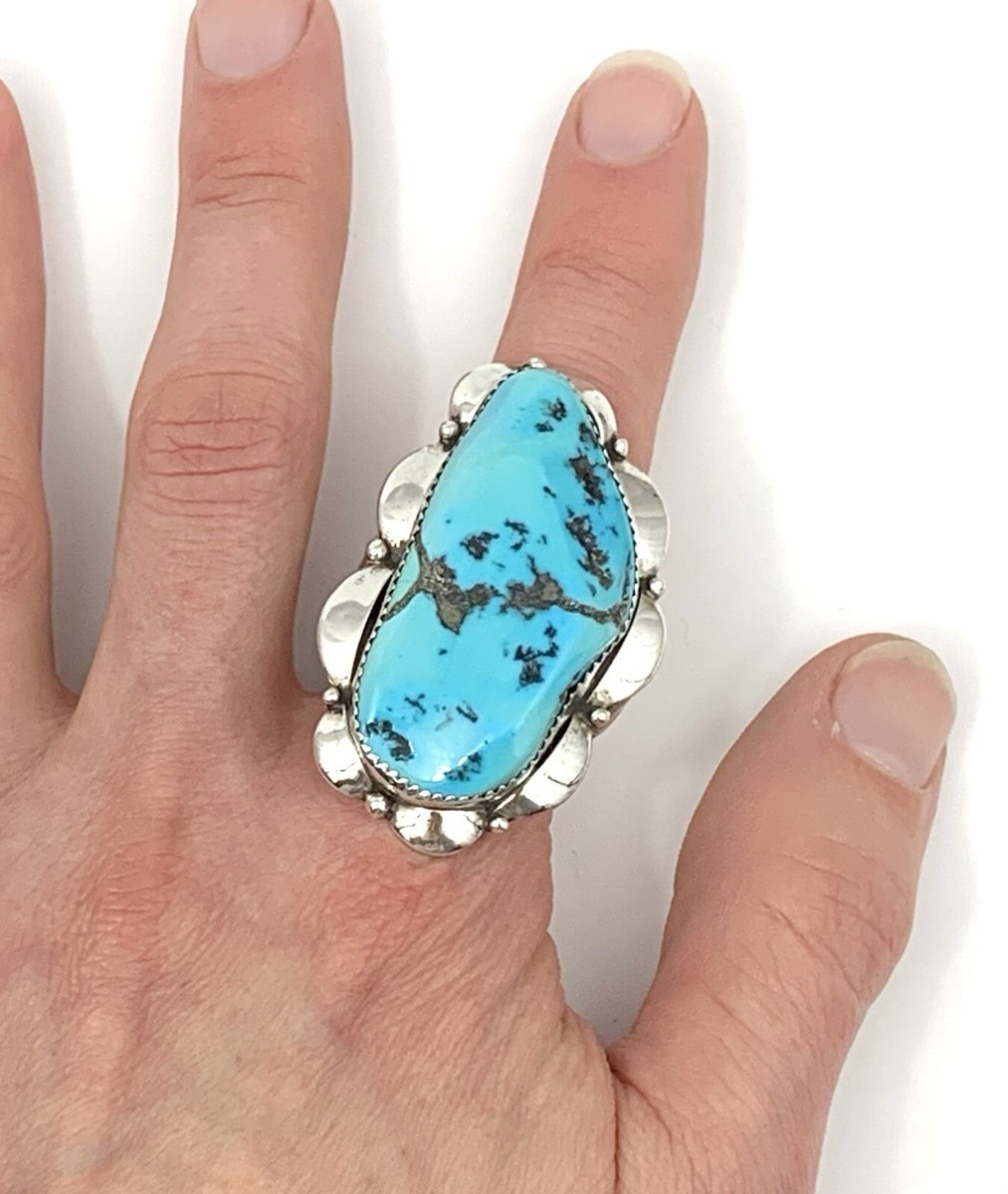 Mens Museum Quality CLEM NALWOOD Navajo Sterling Silver Turquoise