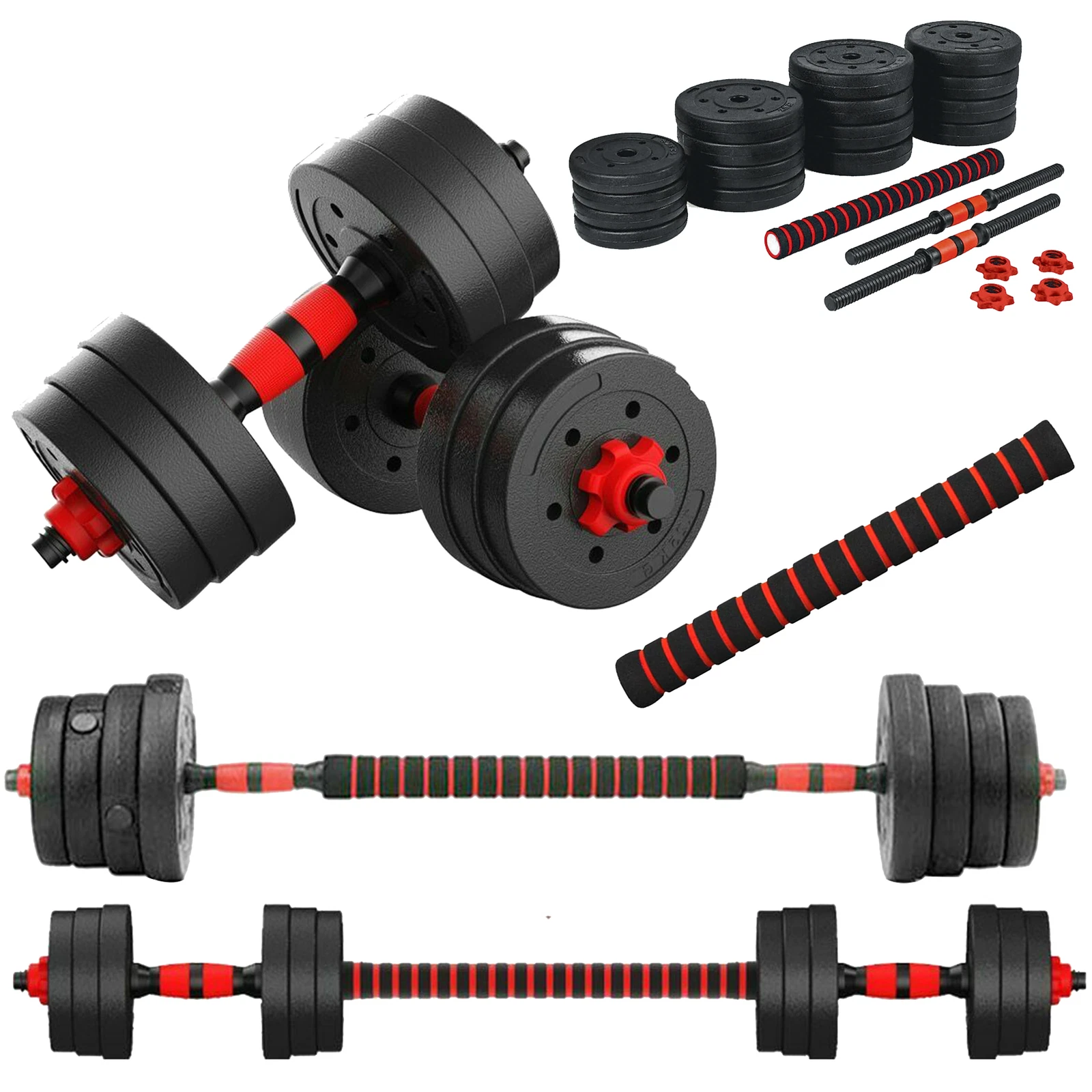 15-40kg Dumbbell Adjustable Weight Lifting Barbell Bar Gym Weights Set Black
Opens in a new window o